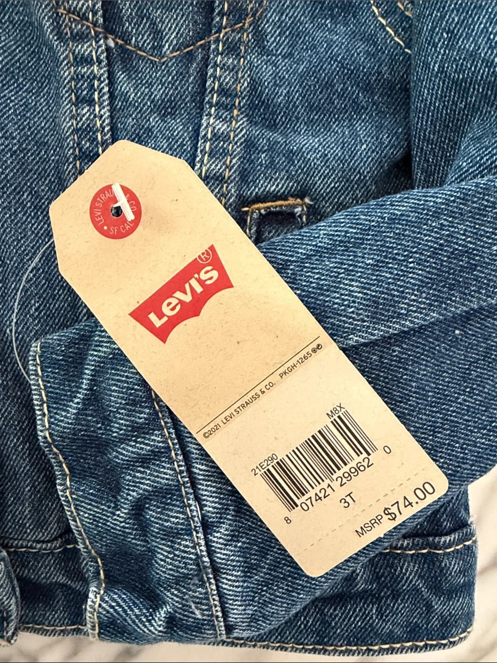 Levi's Kids Blue Denim Sherpa Collar Jacket NWT